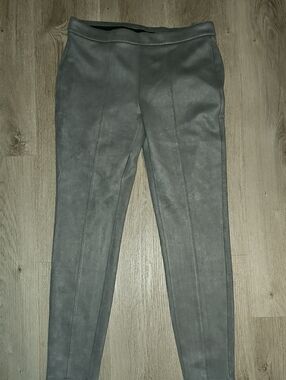 White House Black Market Gray Faux-Suede Leggings